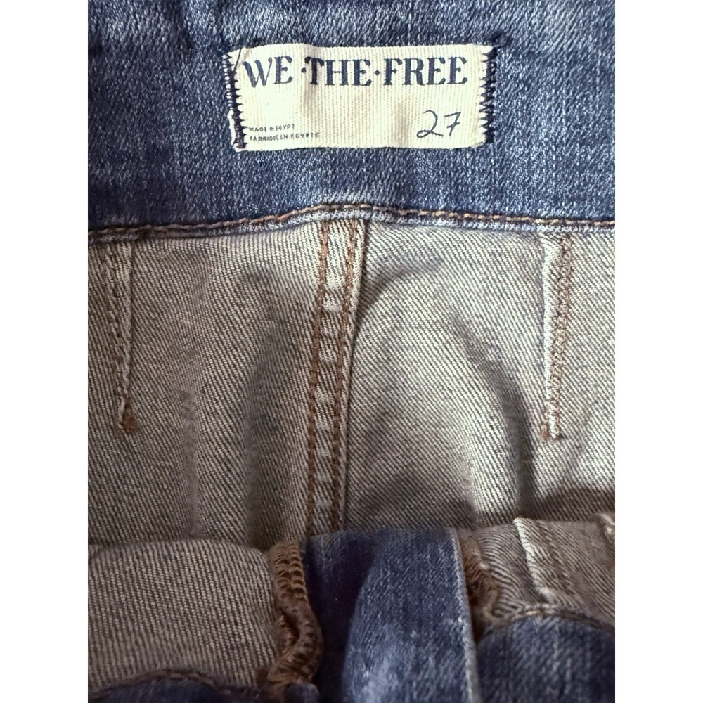 We the Free People Flare High Rise‎ Jeans Size 27 Boho Hippie Med Blue Wash - Picture 3 of 8